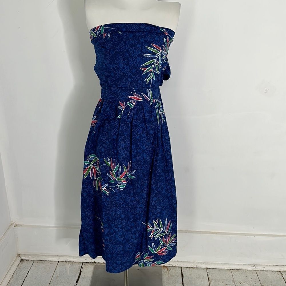 Vintage Indonesian Cotton Batik Print Wrap Top Dress